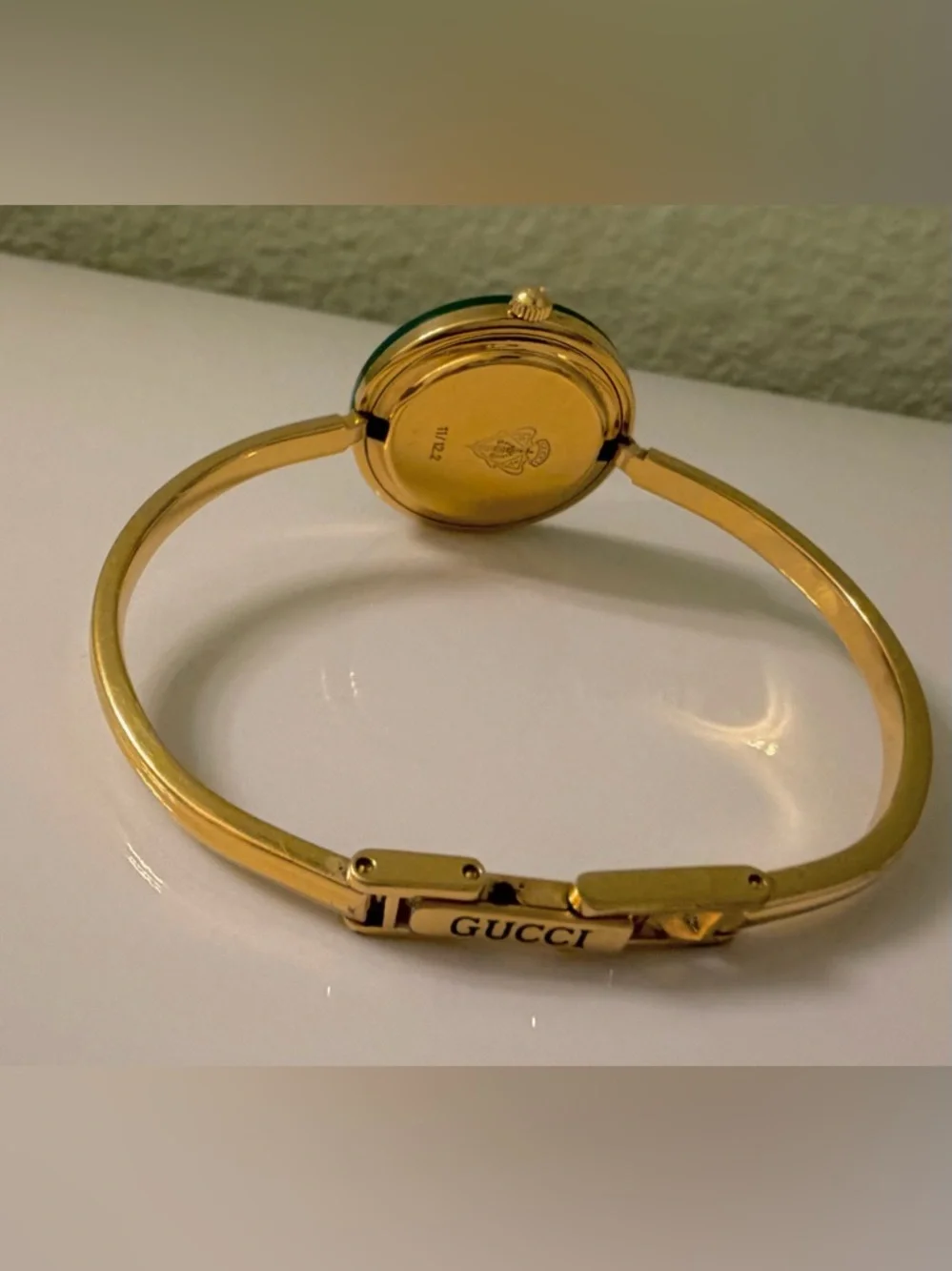 Gucci Diamond Cut Interchangeable Bezel Bangle Watch Set With Box & Papers